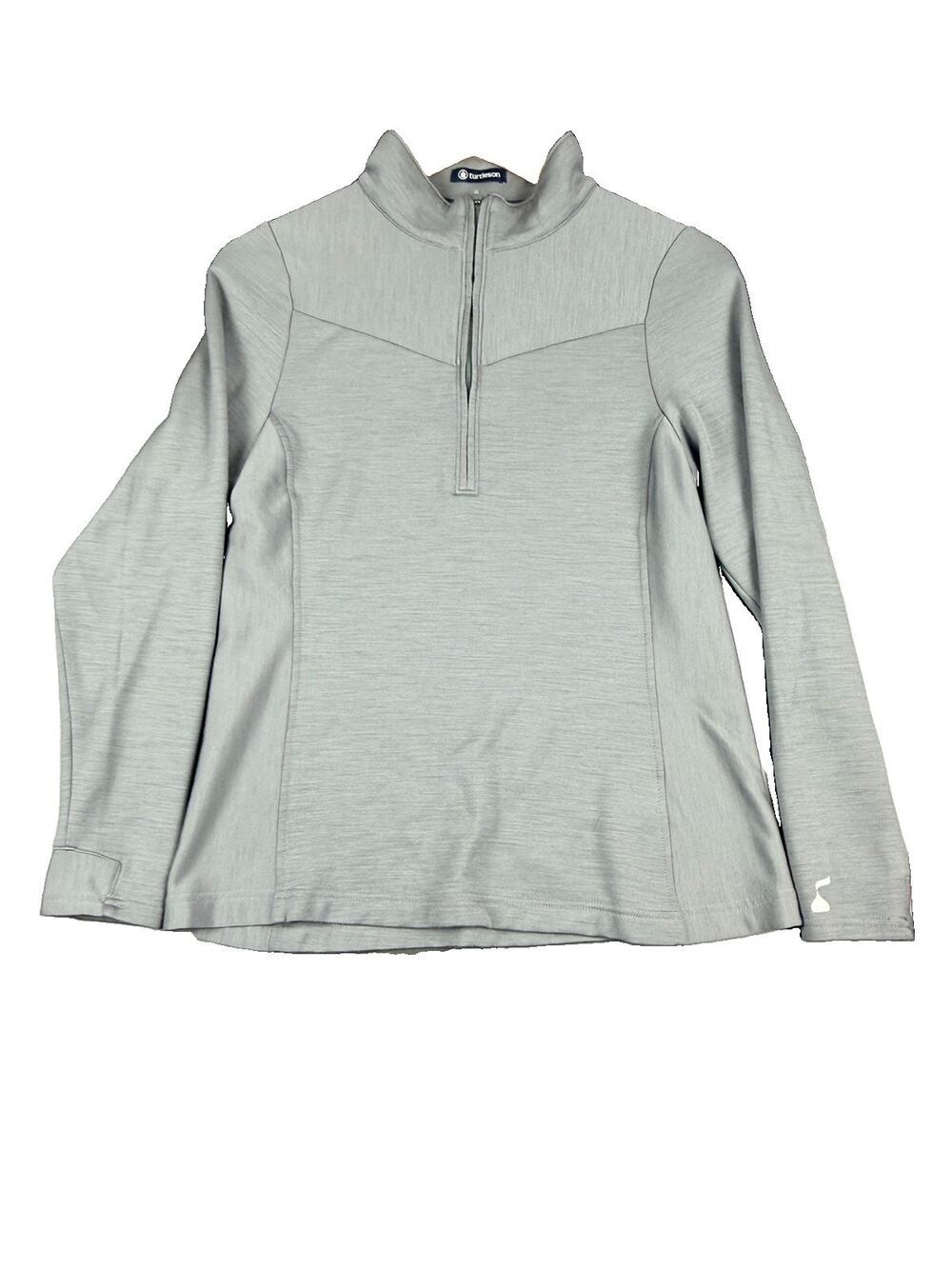 Turtleson Pullover Men’s M Gray Merino Wool Blend Quarter Zip Golf Performance